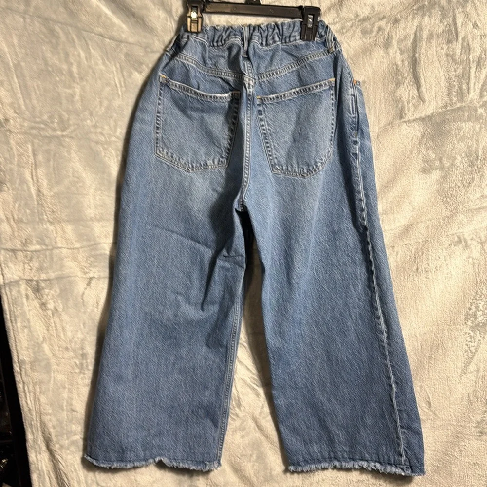 Gap Wide-Leg Blue Denim Jeans‎ Kids size 14 R  32 elastic gathered waist